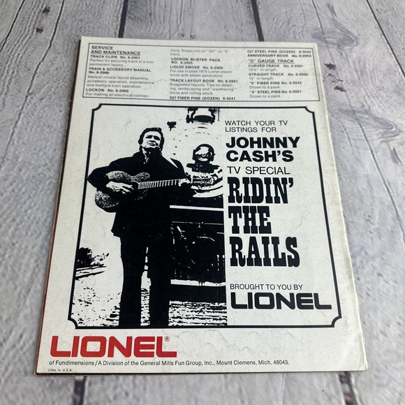 1976 Lionel 0/027 Train Catalog‎ Nice Johnny Cash TV Ad On Back - Picture 2 of 5